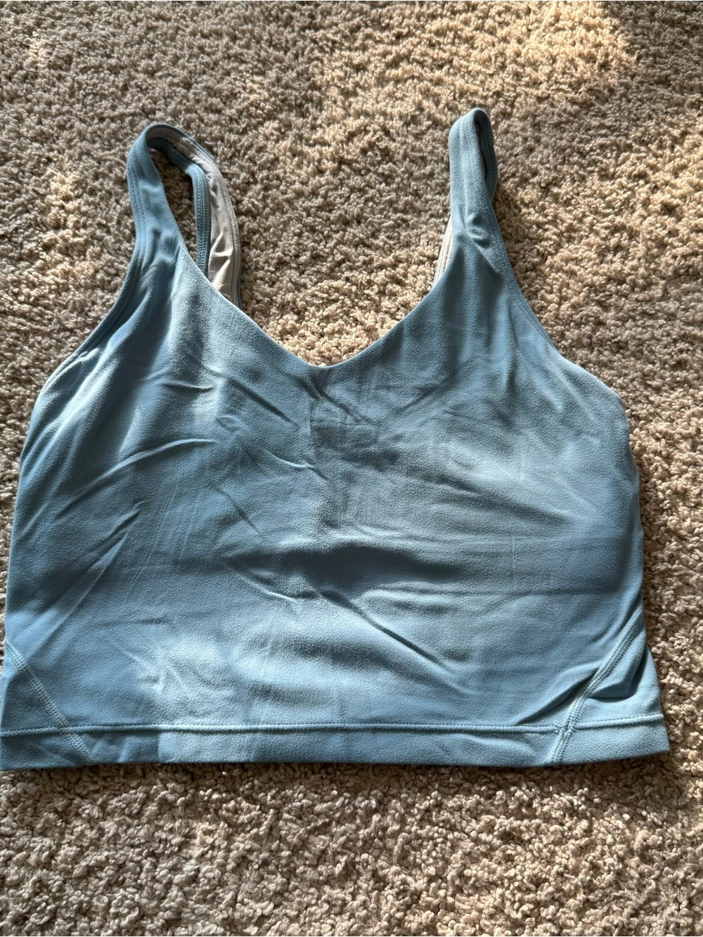 Light Blue Scoop Neck athletic tank